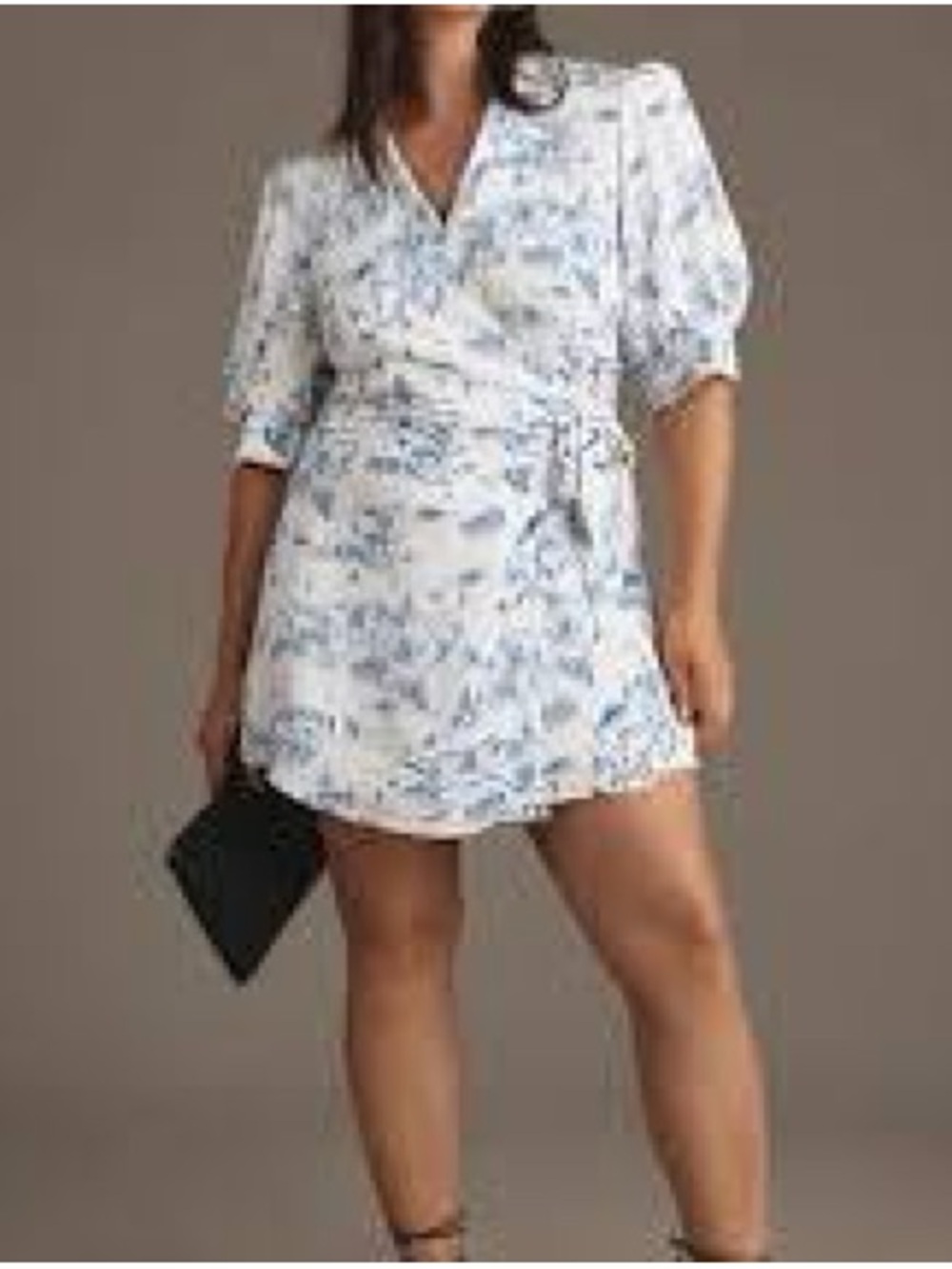 Maeve White and Blue Capri Print Wrap Dress - Picture 2 of 2